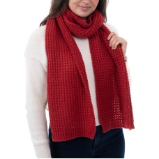 Style & Co Women’s Solid Waffle-Knit Scarf, Red