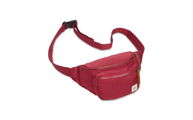  Kieran Canvas Waist Pack Belt Bag, Red