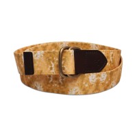 Sun + Stone Men’s Geo D-Ring Web Belt with Faux-Leather Trim, Yellow, Large