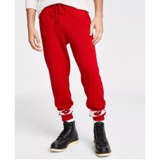 Sun + Stone Men’s Matty Sweater Jogger Pants (Red, Small)