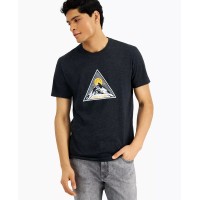 Sun + Stone Men’s Mount Hood Adventure Print T-Shirt, Black, XL