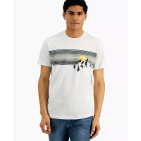 Sun + Stone Men’s Mountain Mirage Print T-Shirt, White, L