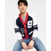  Men’s Varsity Patch Cardigan, Vintage White, Small