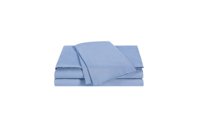  Wellbeing Oxywash Solid 300 Thread Count Sheet Set, California King, light blue