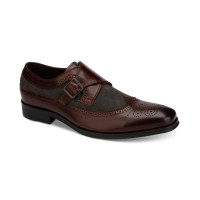 Tallia Men’s Savona Monk Strap Loafers (Dark Brown, 9.5)