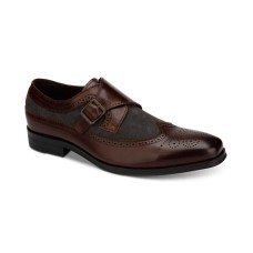 Tallia Men’s Savona Monk Strap Loafers (Dark Brown, 9.5)