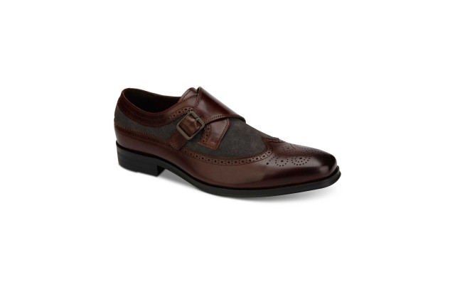  Men’s Savona Monk Strap Loafers (Dark Brown, 9.5)