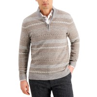 Tasso Elba Men’s Intarsia Cashmere Sweater (Gray, XX-Large)