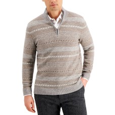 Tasso Elba Men’s Intarsia Cashmere Sweater (Gray, XX-Large)