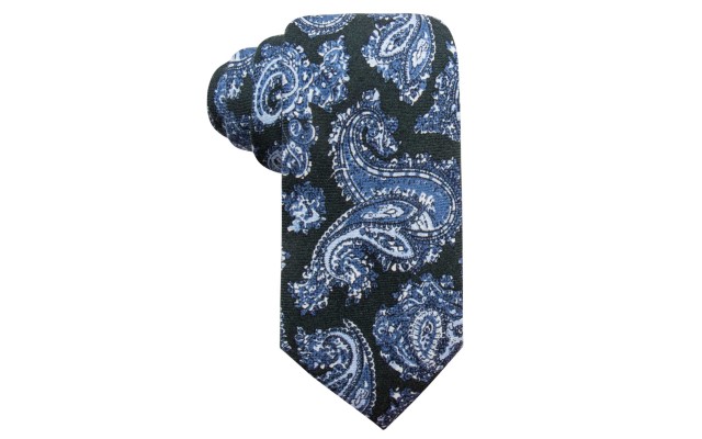  Men’s Paisley Wool Tie (Green)