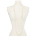  Gold-Tone Imitation Pearl 60″ Strand Necklace (White)