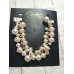  Gold-Tone Shaky Imitation Pearl Collar Necklace