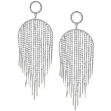 Thalia Sodi Silver-Tone Pave Crystal Tassel Mobile Drop Earrings
