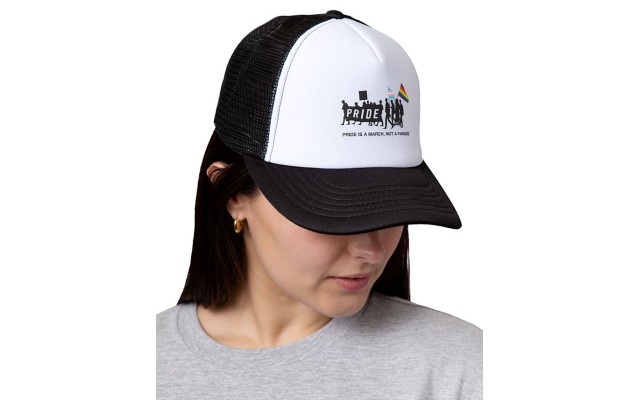  Cotton Pride is a March Snap-Back Trucker Hat, Black7White