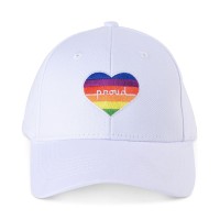 The Phluid Project Rainbow Heart Baseball Cap, White