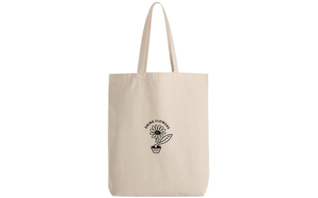  Cotton Canvas Joyful Life Graphic Tote Bag – Beige Khaki