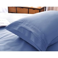 The Season Essentials Bamboo Sheet Set-Deep Pockets- Fade, Wrinkle, Stain Resistant-1800 Thread Count, Dark Blue, Queen