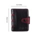  Men’s Slim Bifold Wallet With Snap Closure Multi Compartments, Black-Bordeaux