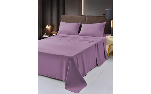  Wrinkle Free Sheet Sets with Deep Pockets & Stain Resistant, 4 pc, 1800 Thread Count Based, Lavender, Full