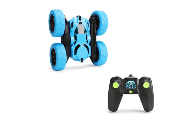  “Spider” Remote Control Double Sided RC Stunt Toy Car, 2.4 G 3-D Stunt Car with Four-Wheel Drive, Twisting Off-Road Deformation Vehicle Drift Car, Best Gift for Kids and Adults, Blue