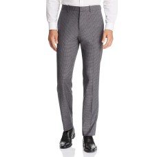 Theory Mayer Charcoal Tonal Plaid Pants (Silver, 30R)