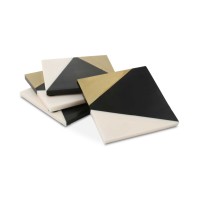 Thirststone Closeous Geometric Resin & Metal Coasters Tri-Color Set Of 4
