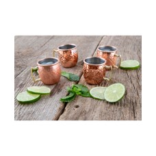 Thirstystone By Cambridge Moscow Mule Mug Shot Glasses, Set of 4, Rustcopper