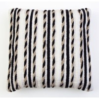 Thro Hugh Woven Pillow, Black, 20×20