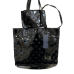  Large Glossy Black TH Logo Tote Set With Wallet