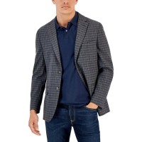 Tommy Hilfiger Mens Conrad Check Print Modern Fit Sportcoat Gray 40R