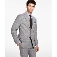 Tommy Hilfiger Men’s Modern-Fit Stretch Wool Suit Jacket, Gray/Camel,40R