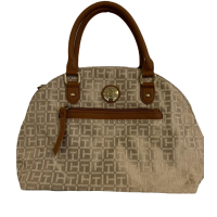 Tommy Hilfiger TH Logo, Dome Satchel, Beige