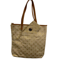 Tommy Hilfiger TH Logo Ns Tote & Wallet,  Beige/Gold