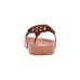  Womens Relina Faux Leather Thong Sandals, Brown. 7.5M
