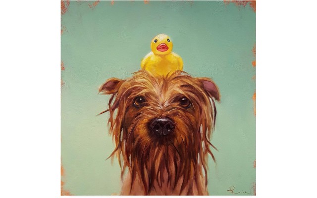 Trademark Fine Art Bath Time by Lucia Hefferna, 24×24, Brown