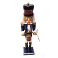 Traditional Figurine Christmas Nutcracker Wearing A Old Military Style Uniform