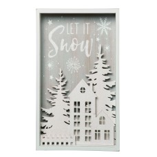 Trans Pac Snow Scene Sign, White, 16 x 11.5