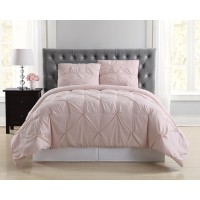 Truly Soft Everyday CS1969BSKG-1500 Pleated Comforter Set, Blush, King
