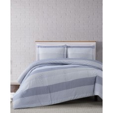 Truly Soft Multi Stripe Full/Queen 3 Piece Comforter Set, Grey