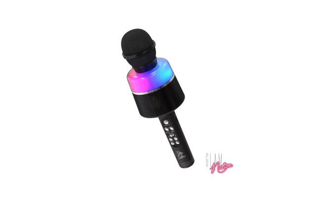  Glam Nation Star Glow Led Karaoke Microphone, Black