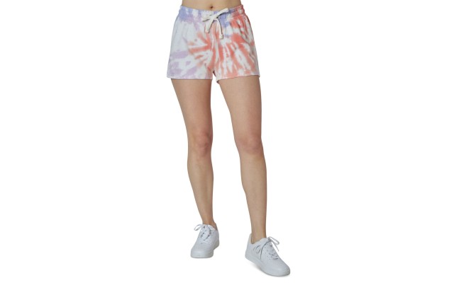  Juniors’ Tie-Dye Sweat Shorts, Blush, X-Small