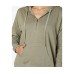  Womens Juniors’ Oversized Quarter-Zip Hoodie, Vetiver, Small