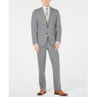 Van Heusen Men’s Stretch Performance Button Two Piece Business Suit Jacket and Pants, Grey, 42 Tall