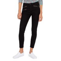 Vanilla Star Juniors’ Moto-Zip High-Rise Skinny Jeans (Black)