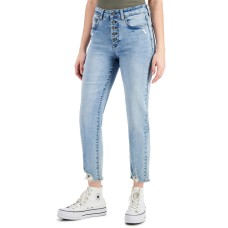Vanilla Star Juniors’ Ripped Slim Straight-Leg Jeans, Clive, 11