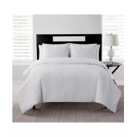 VCNY Home Nina II 3-Piece Geometric Polyester Comforter Sets, White, King