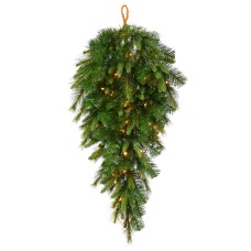 Vickerman 48 inch Cashmere Artificial Christmas Teardrop With 50 Clear Lights