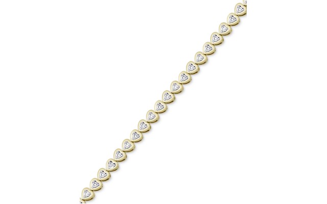  Diamond Heart Link Bracelet (1/4 ct. t.w.), Gold