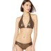  Metallic Halter Bikini Top (Bronze, M)