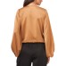  Ruched Front Crepe Blouse, Wild Oak, X-Small